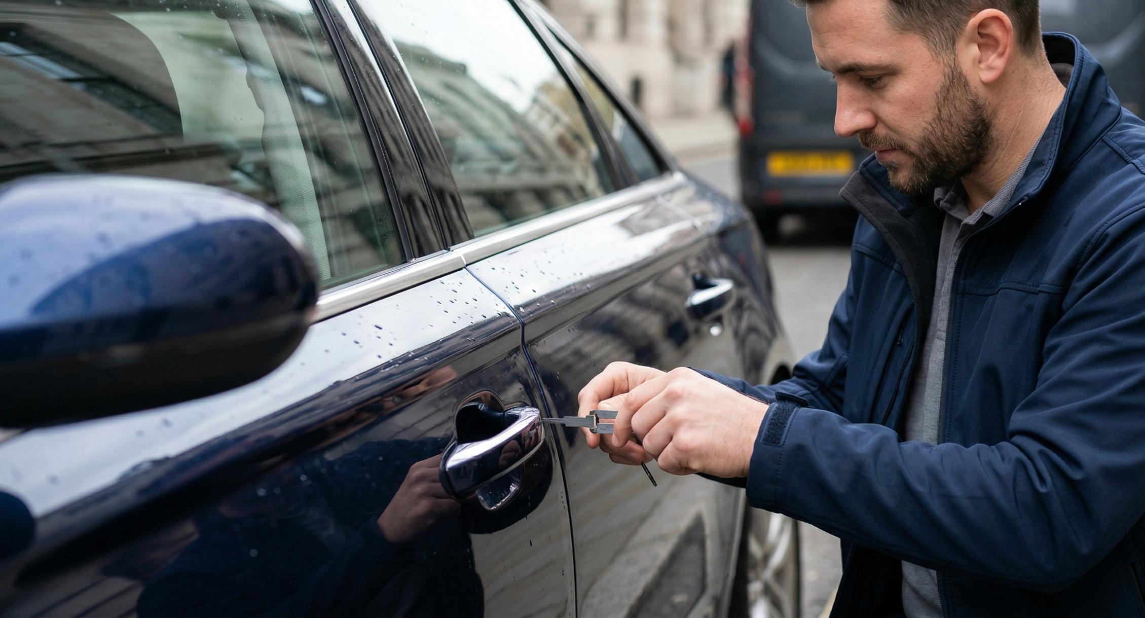 Auto Key Assist mobile auto locksmith cutting and programming a car key in Stoke-on-Trent